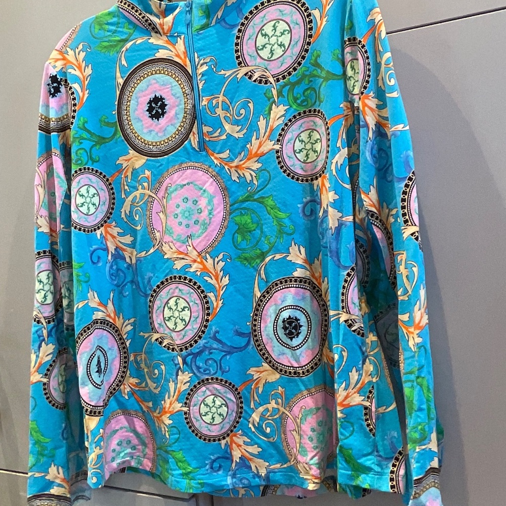 IBKUL MOCK NECK LONG SLEVE UPF+50 1/4  MULTI COLOR
